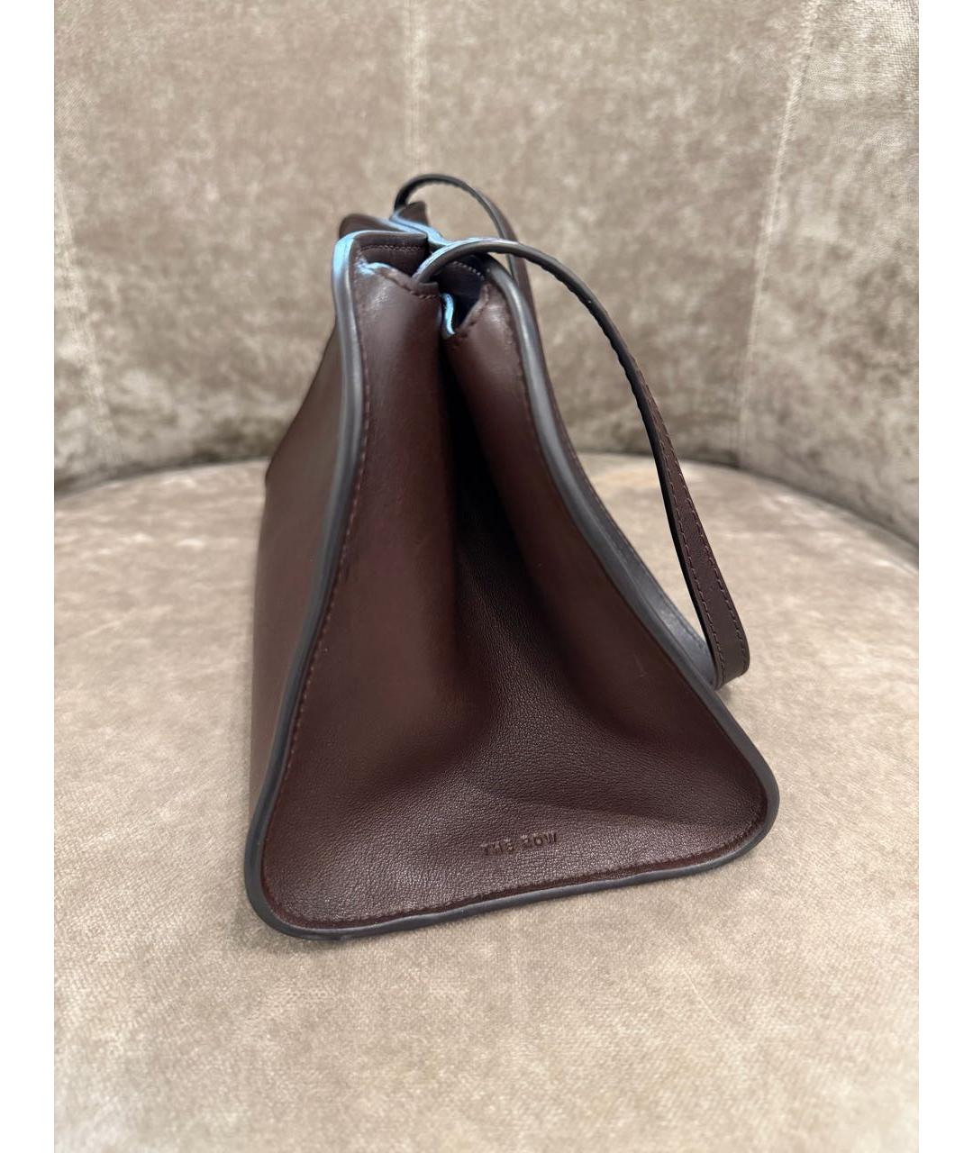THE ROW Коричневая кожаная сумка с короткими ручками, фото 5