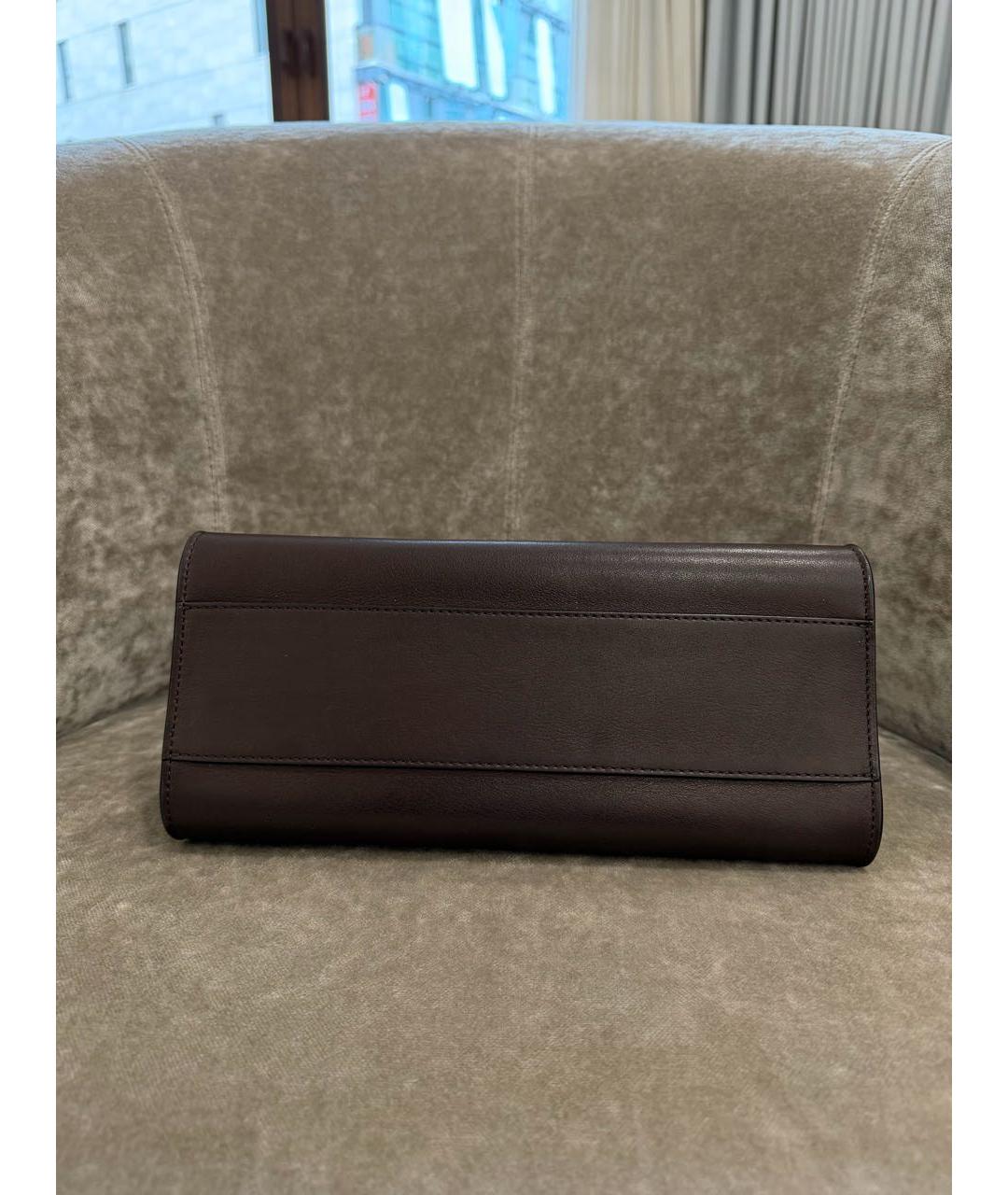 THE ROW Коричневая кожаная сумка с короткими ручками, фото 3