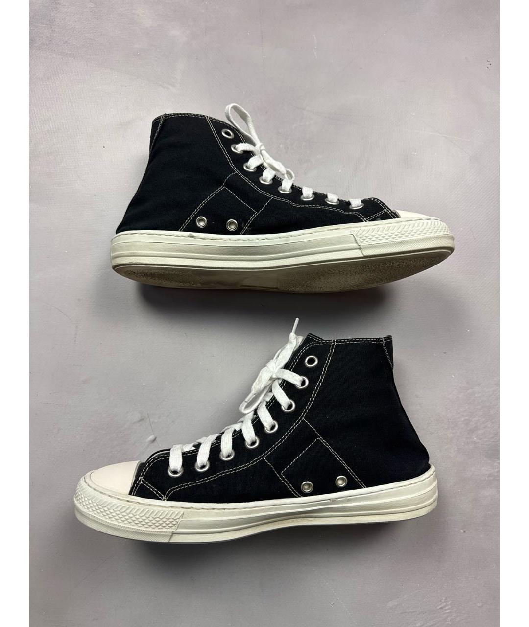 MAISON MARGIELA Черные текстильные высокие кроссовки / кеды, фото 7