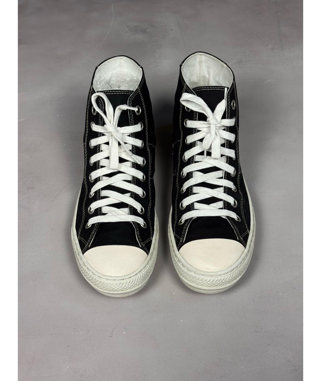 MAISON MARGIELA Черные текстильные высокие кроссовки / кеды, фото 3