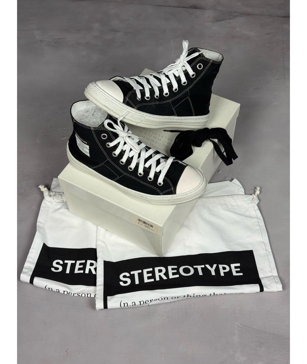 MAISON MARGIELA Черные текстильные высокие кроссовки / кеды, фото 2