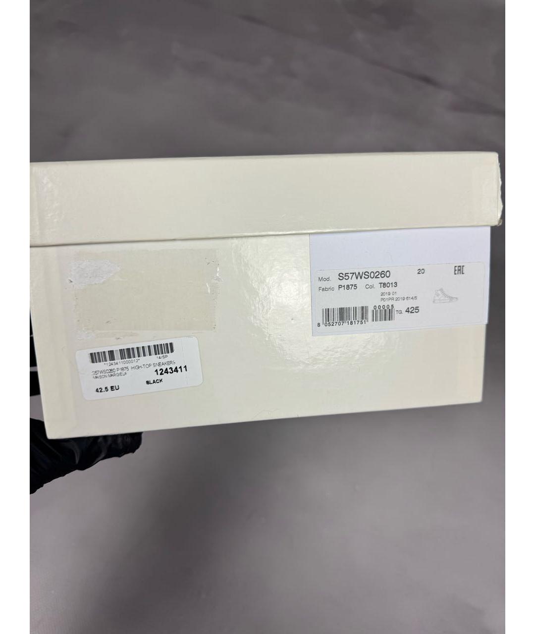 MAISON MARGIELA Черные текстильные высокие кроссовки / кеды, фото 8