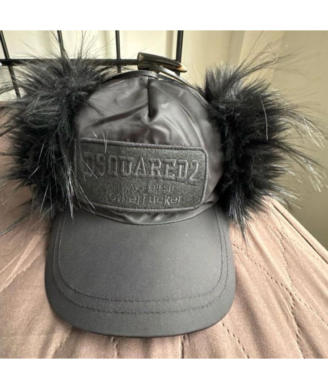 DSQUARED2 Черная хлопковая шапка, фото 5