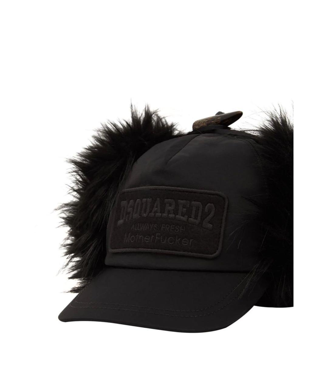 DSQUARED2 Черная хлопковая шапка, фото 3