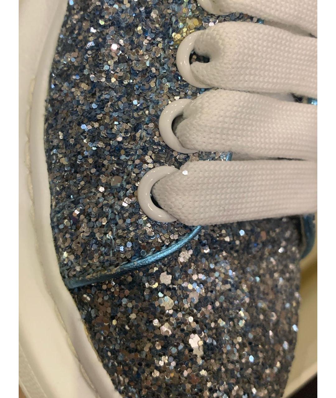 ALEXANDER MCQUEEN Голубые кожаные кеды, фото 8