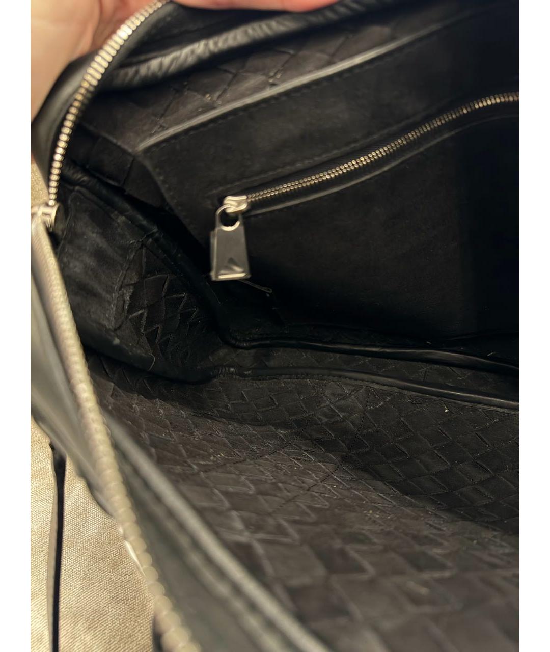 BOTTEGA VENETA Черный кожаный портфель, фото 4