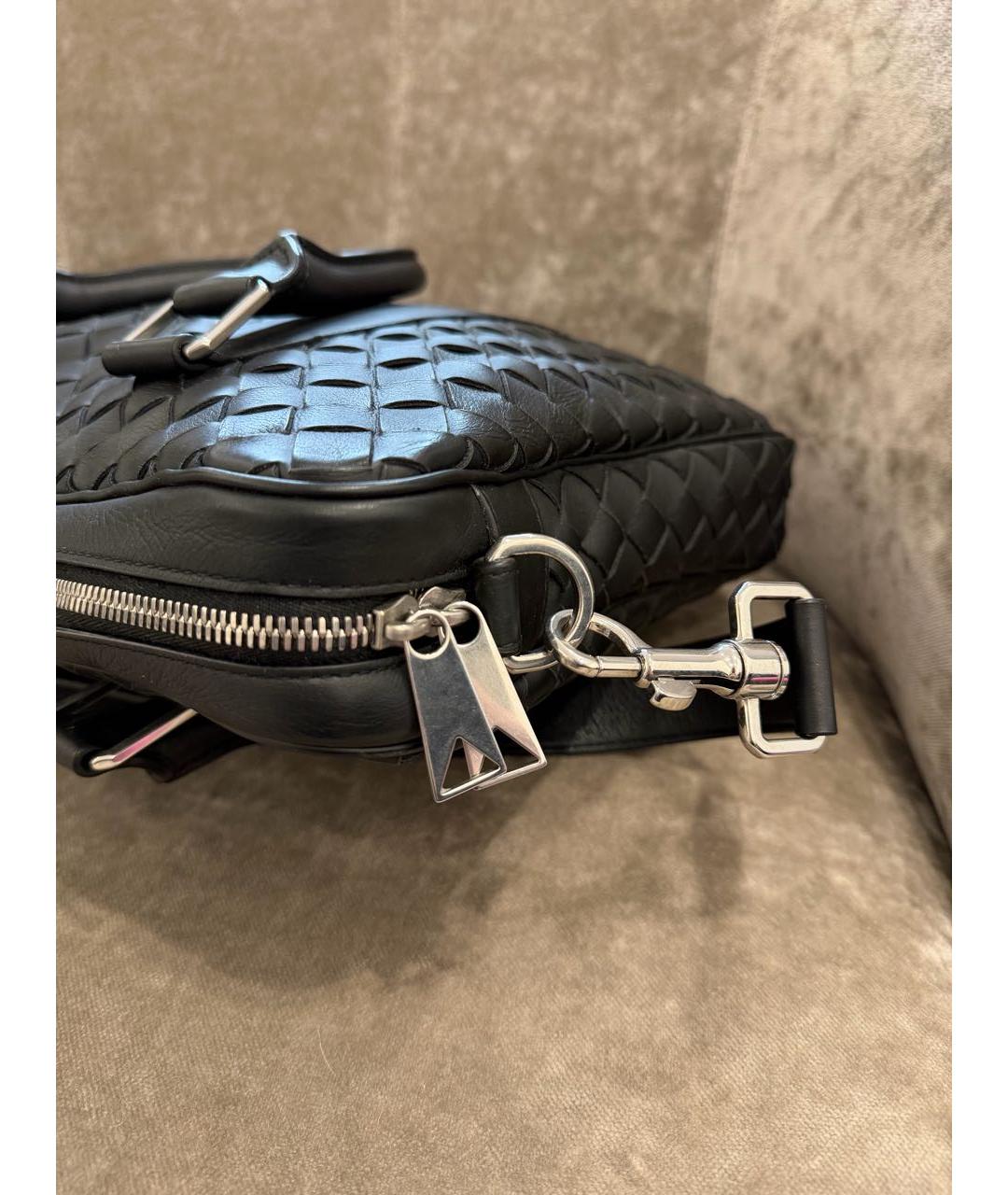 BOTTEGA VENETA Черный кожаный портфель, фото 3