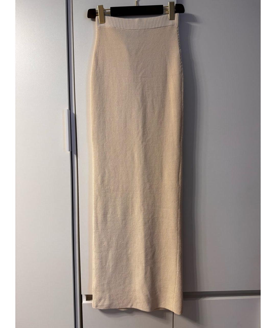 Aya Muse Бежевая хлопковая юбка макси, фото 2