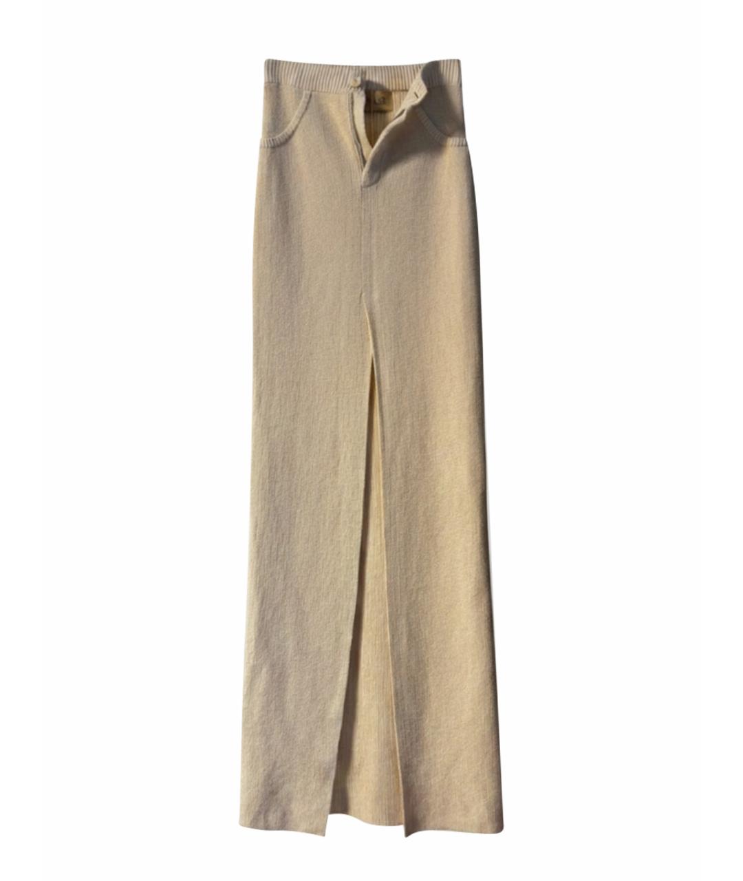 Aya Muse Бежевая хлопковая юбка макси, фото 1