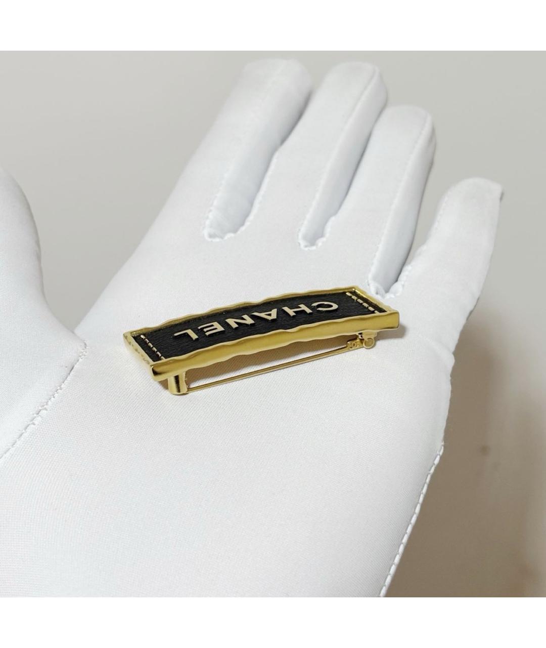 CHANEL Черная металлическая булавка / брошь, фото 3
