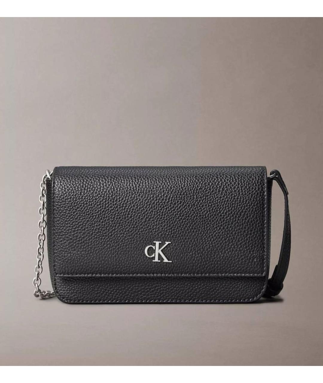 CALVIN KLEIN Черная сумка через плечо из искусственной кожи, фото 5