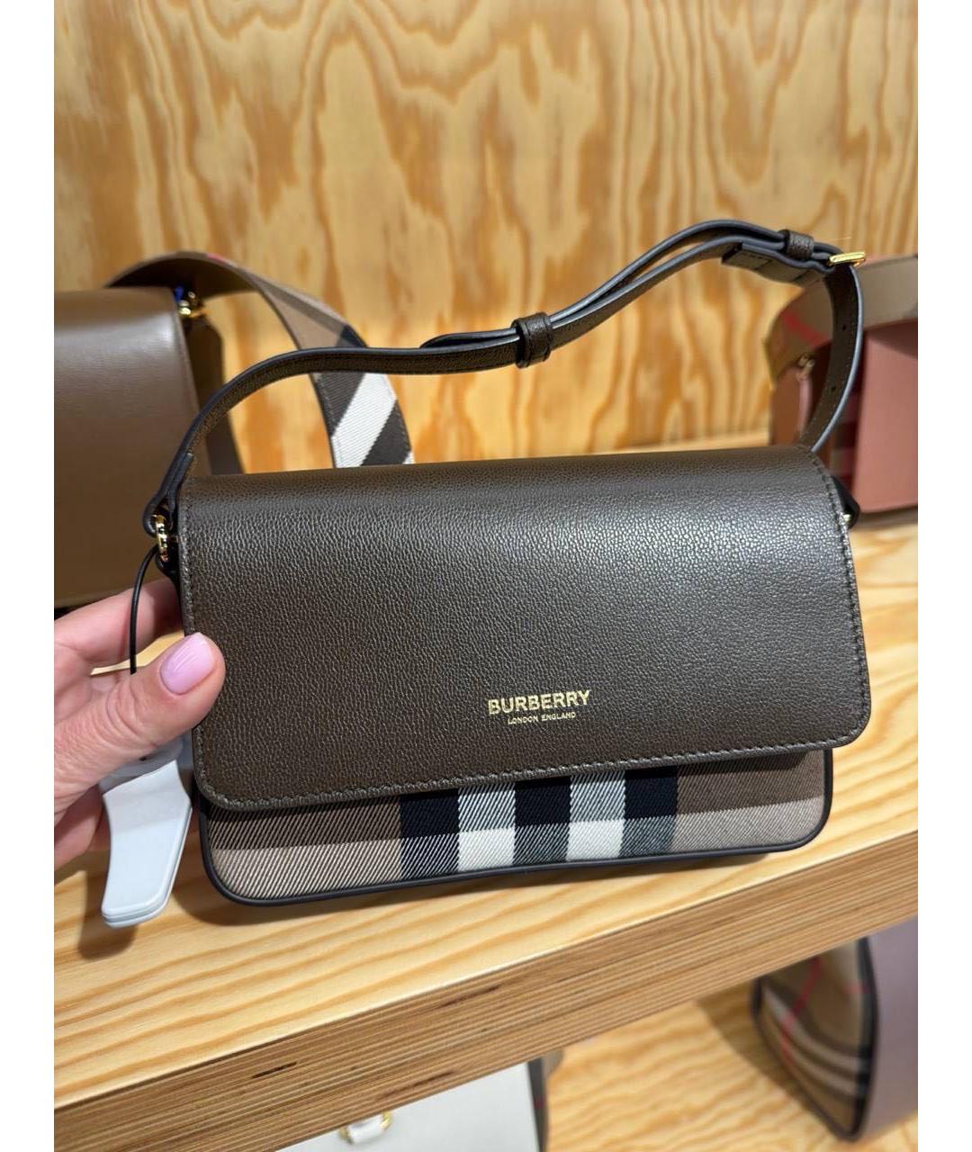 BURBERRY Коричневая кожаная сумка через плечо, фото 2