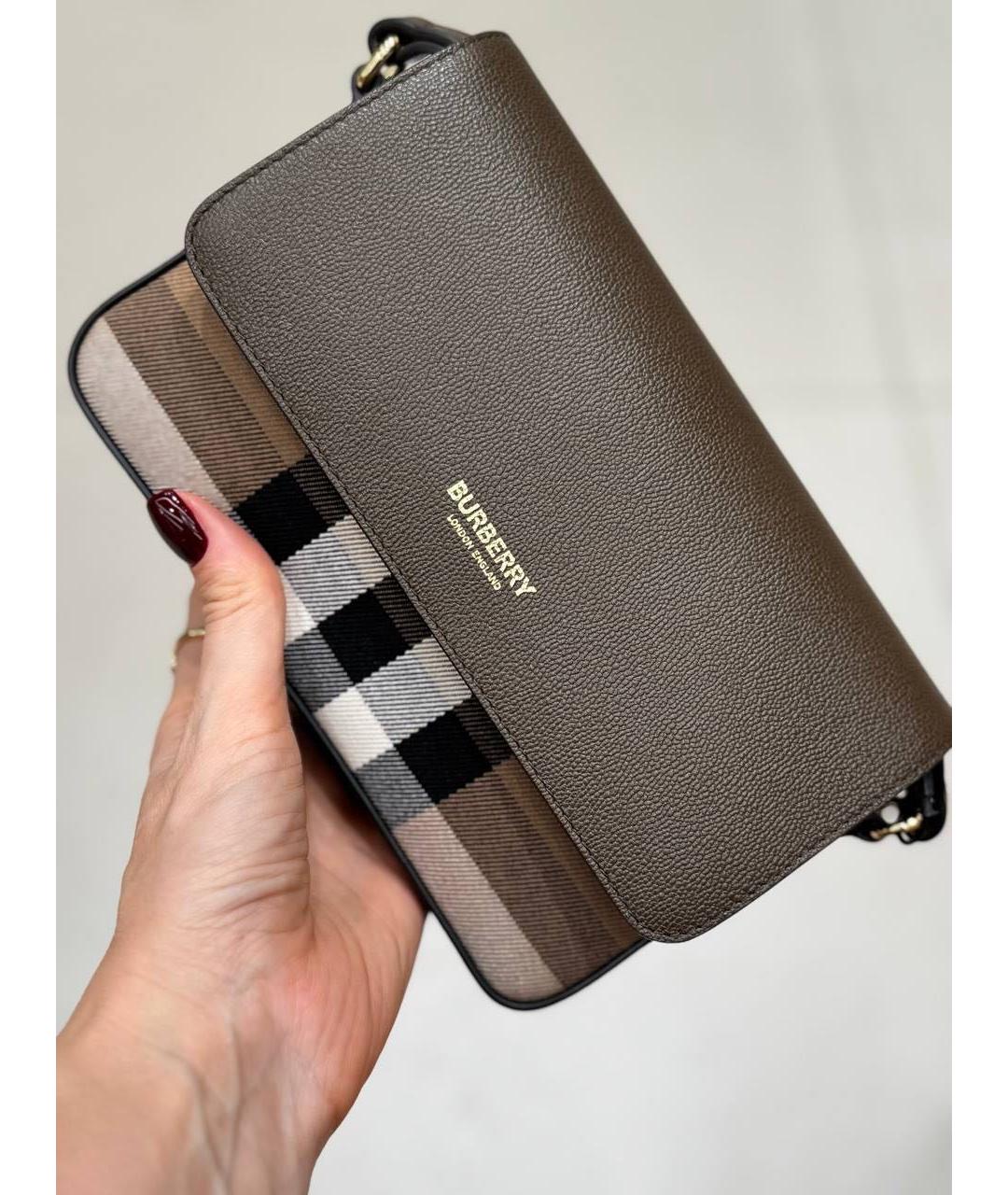 BURBERRY Коричневая кожаная сумка через плечо, фото 6