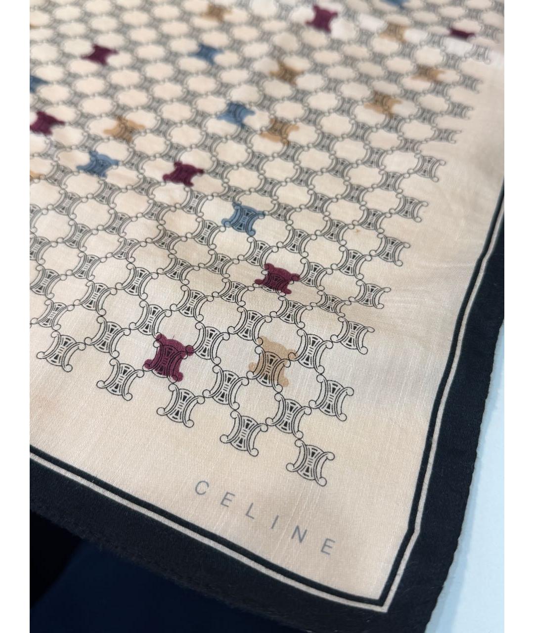 CELINE Бежевый хлопковый платок, фото 3