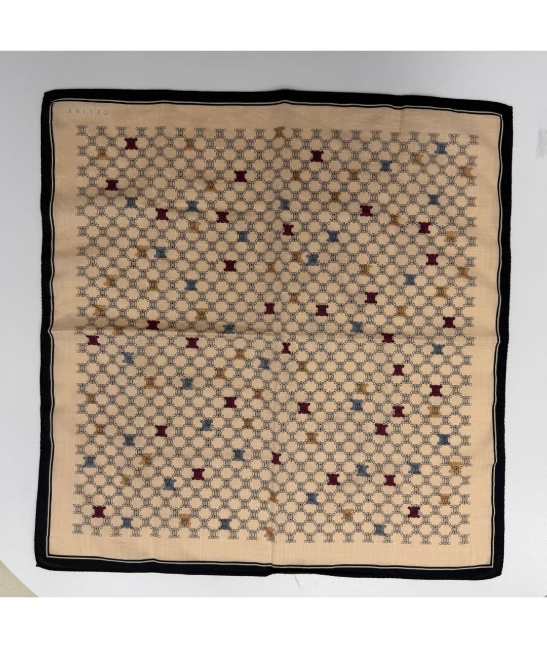 CELINE Бежевый хлопковый платок, фото 5