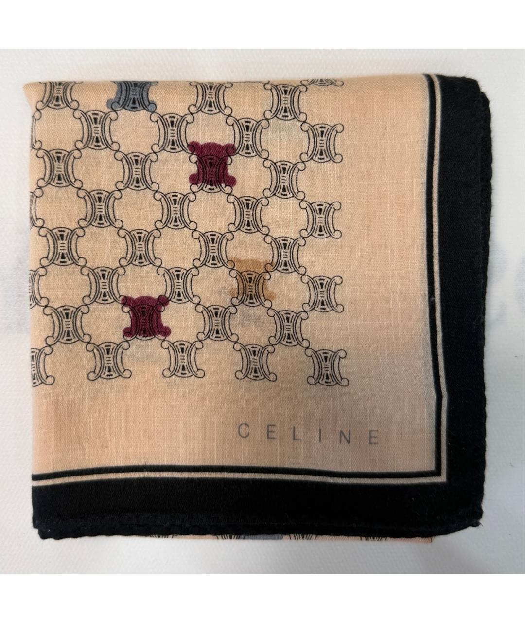 CELINE Бежевый хлопковый платок, фото 2