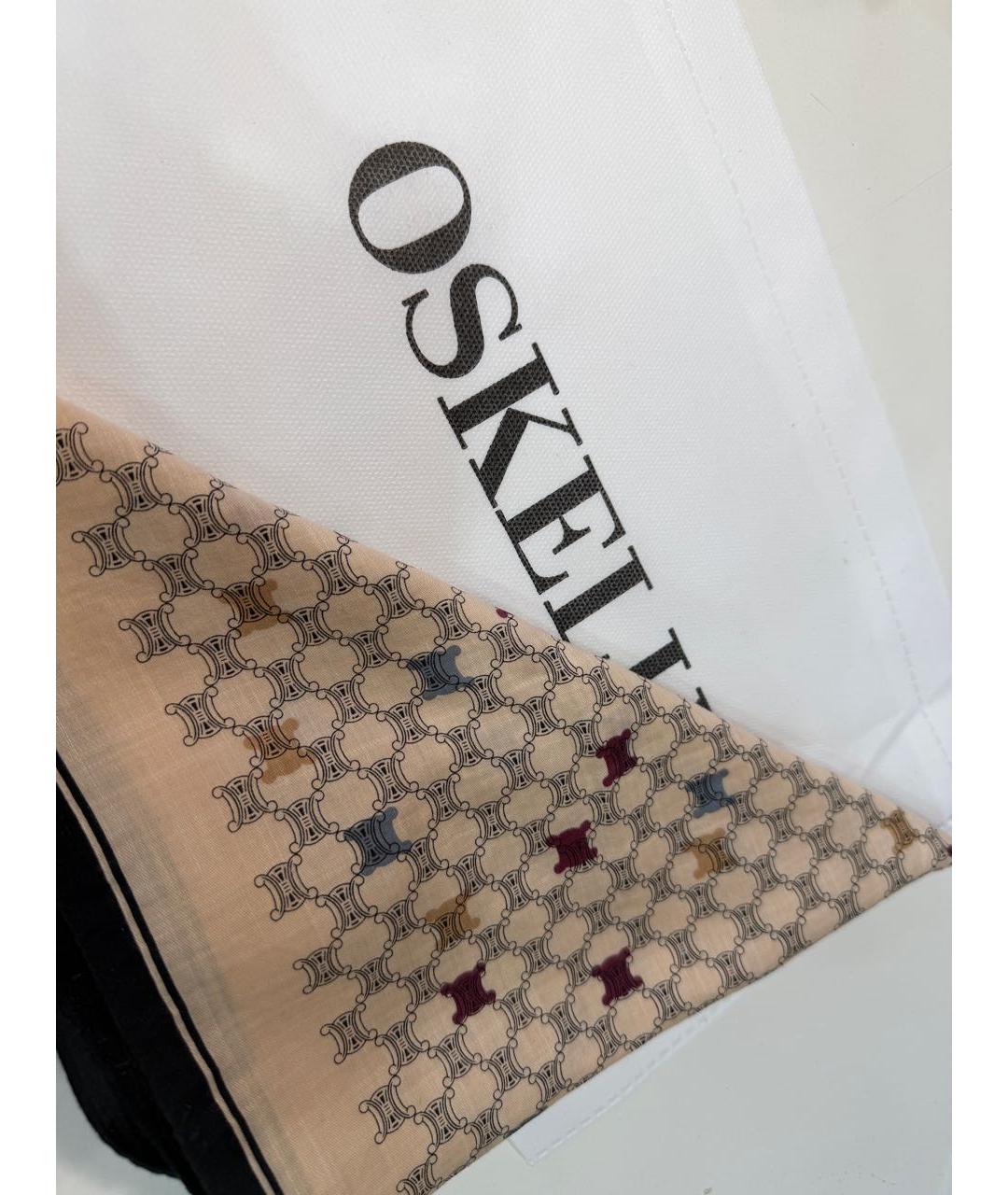 CELINE Бежевый хлопковый платок, фото 4