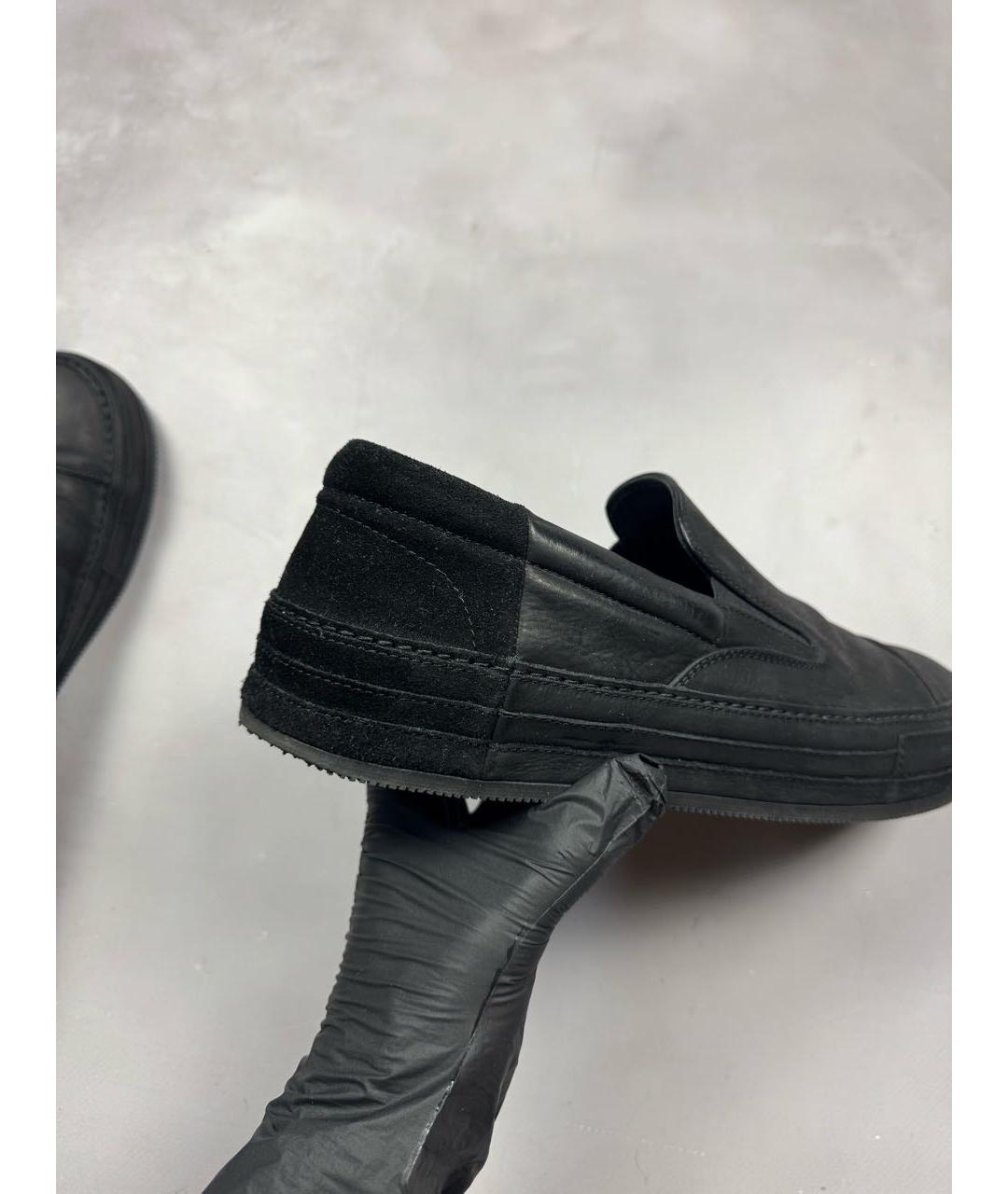 ANN DEMEULEMEESTER Черные кожаные слипоны, фото 8