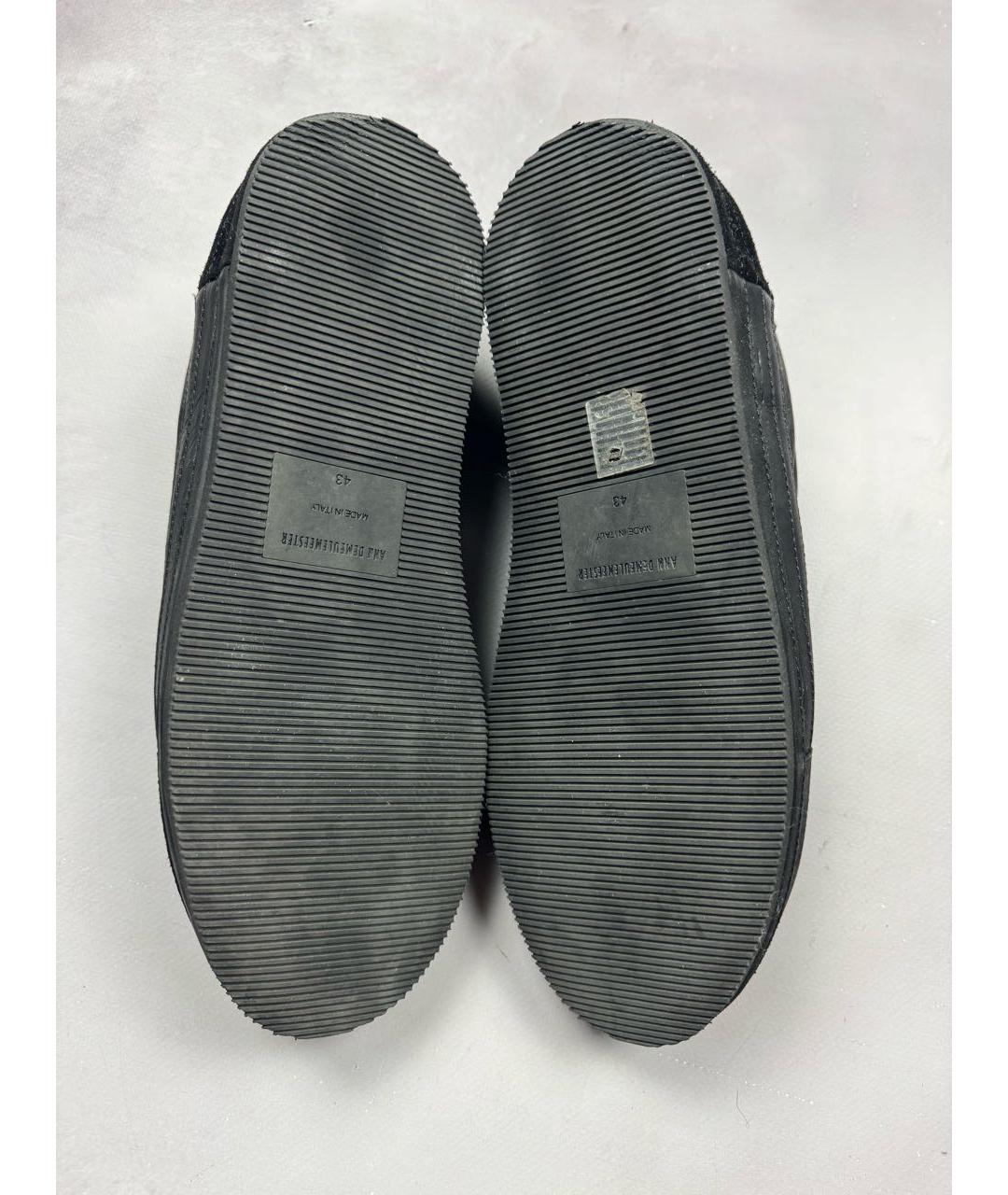 ANN DEMEULEMEESTER Черные кожаные слипоны, фото 6