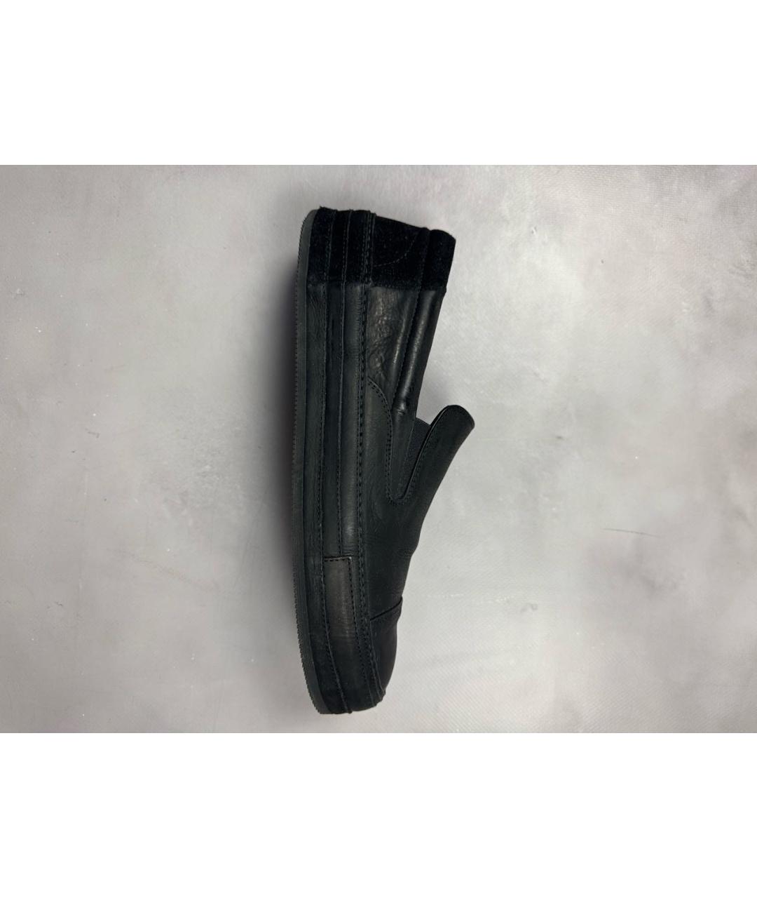 ANN DEMEULEMEESTER Черные кожаные слипоны, фото 9