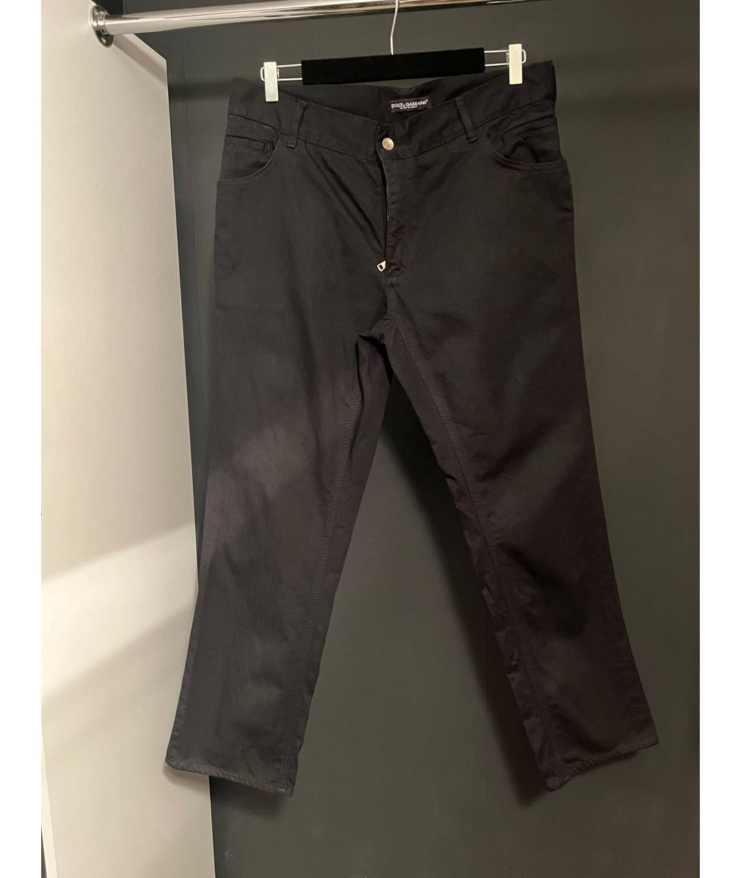 DOLCE&GABBANA Черные хлопковые прямые джинсы, фото 5