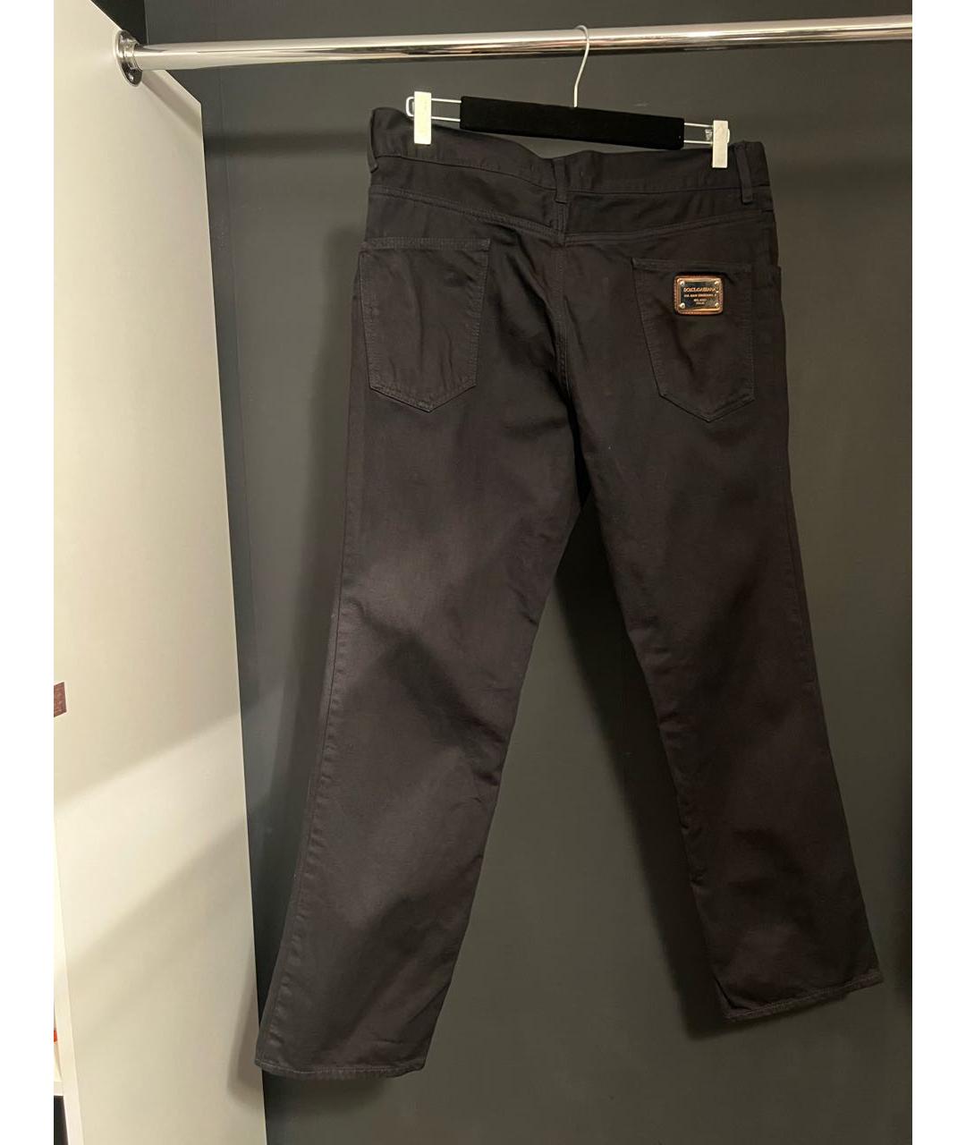 DOLCE&GABBANA Черные хлопковые прямые джинсы, фото 2