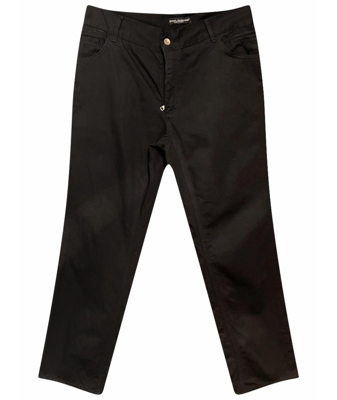 DOLCE&GABBANA Черные хлопковые прямые джинсы, фото 1
