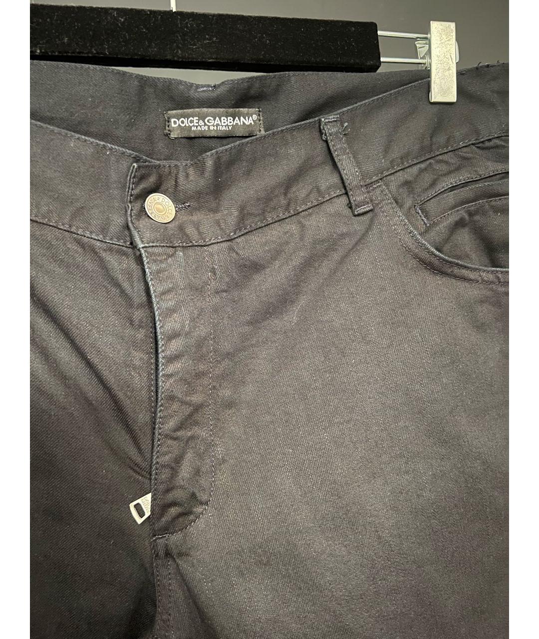 DOLCE&GABBANA Черные хлопковые прямые джинсы, фото 3