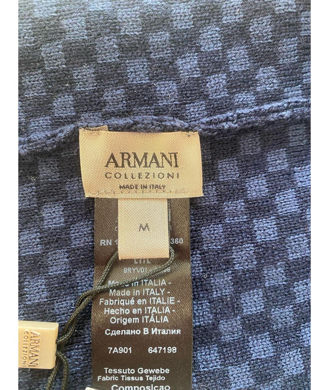 ARMANI COLLEZIONI Синяя шерстяная шапка, фото 5