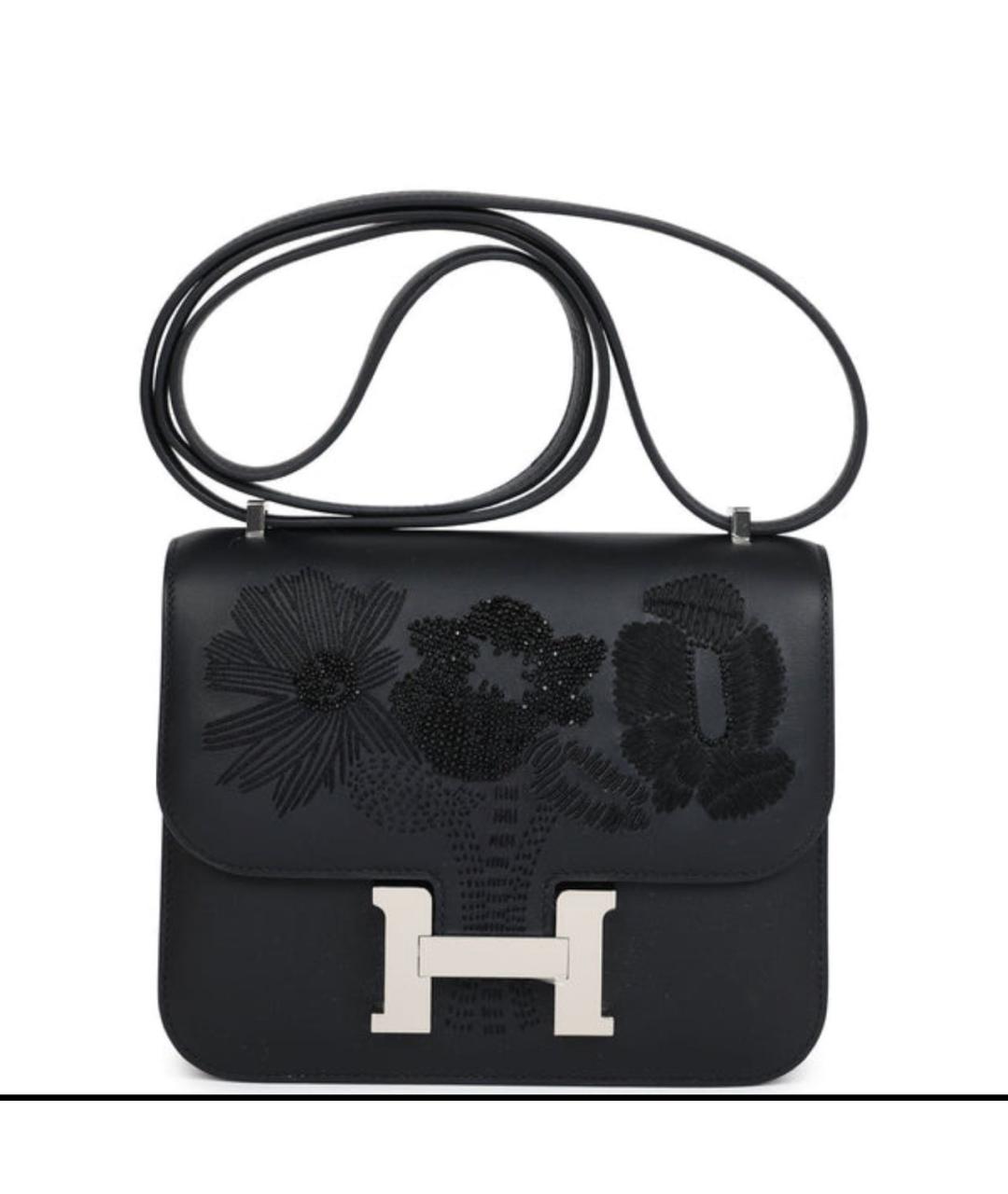 HERMES Черная кожаная сумка через плечо, фото 4