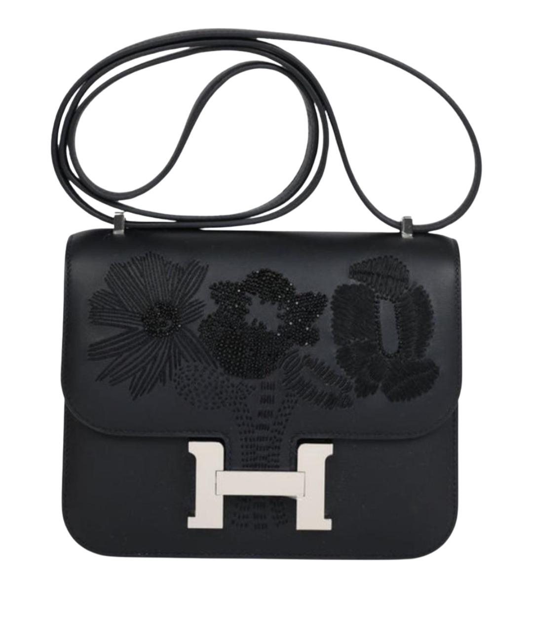 HERMES Черная кожаная сумка через плечо, фото 1