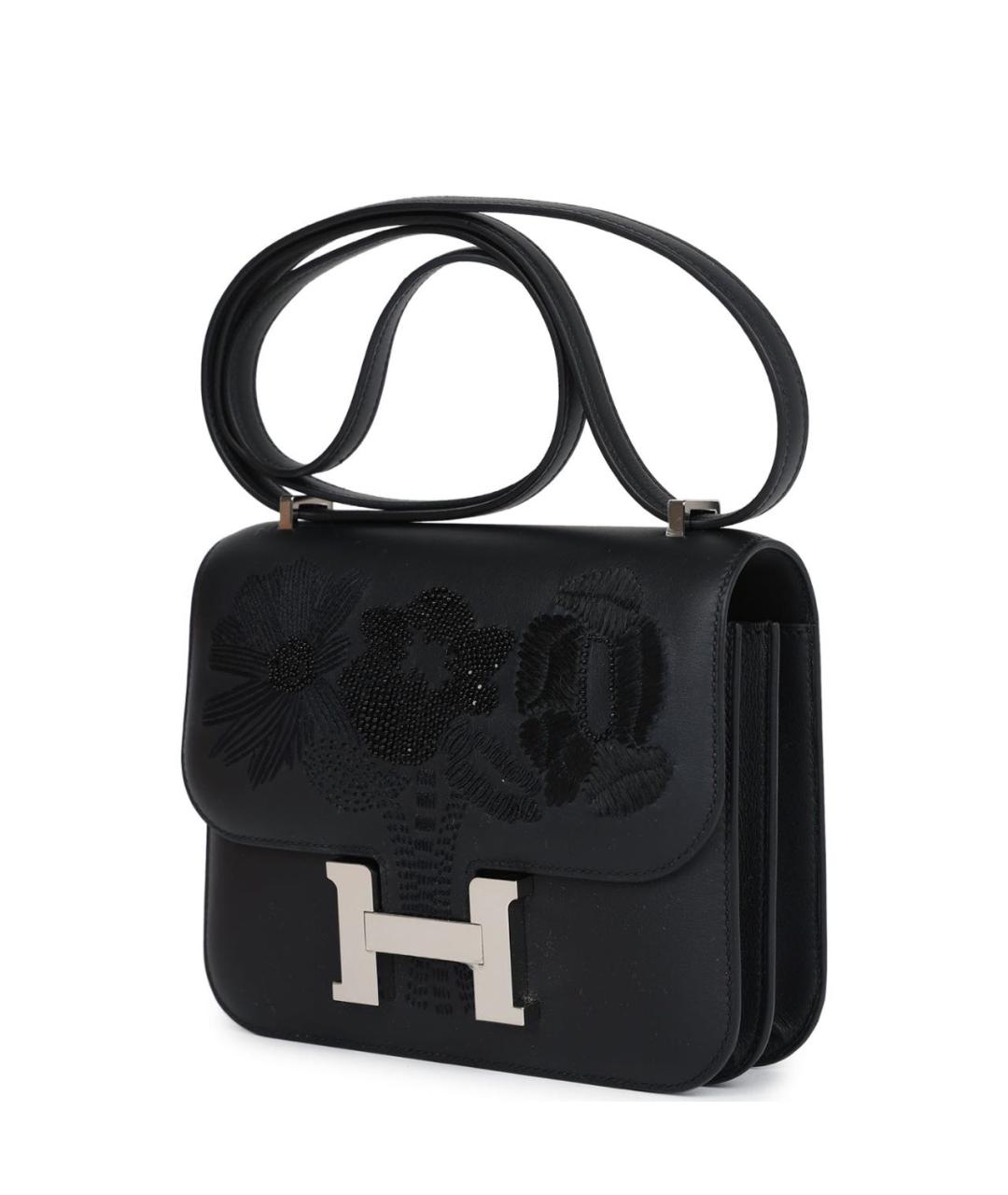 HERMES Черная кожаная сумка через плечо, фото 2