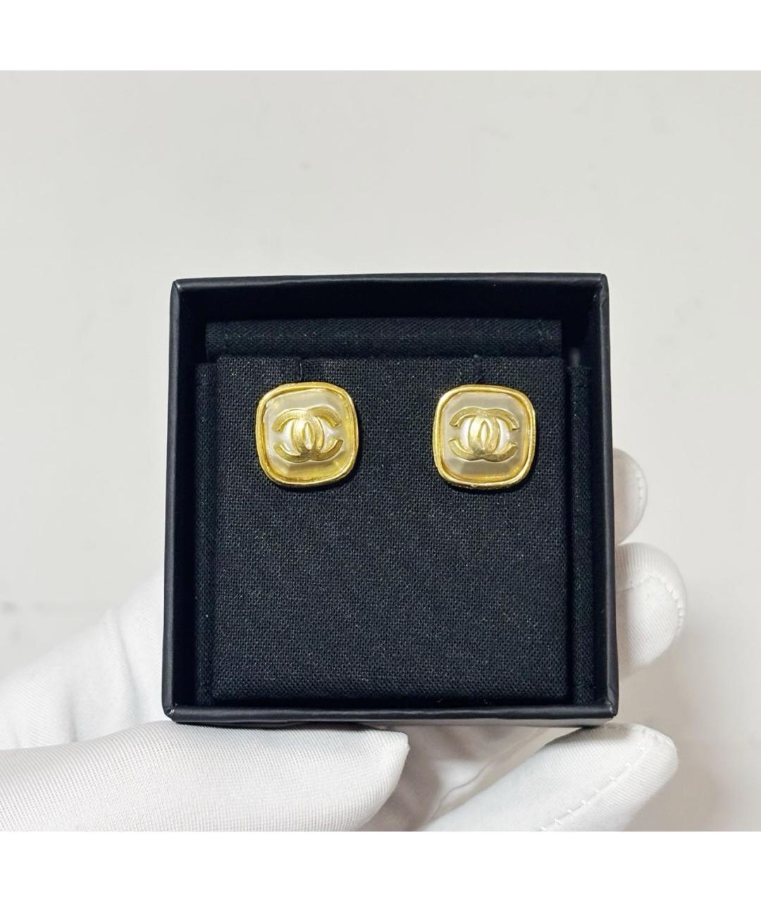 CHANEL Золотые металлические серьги, фото 2