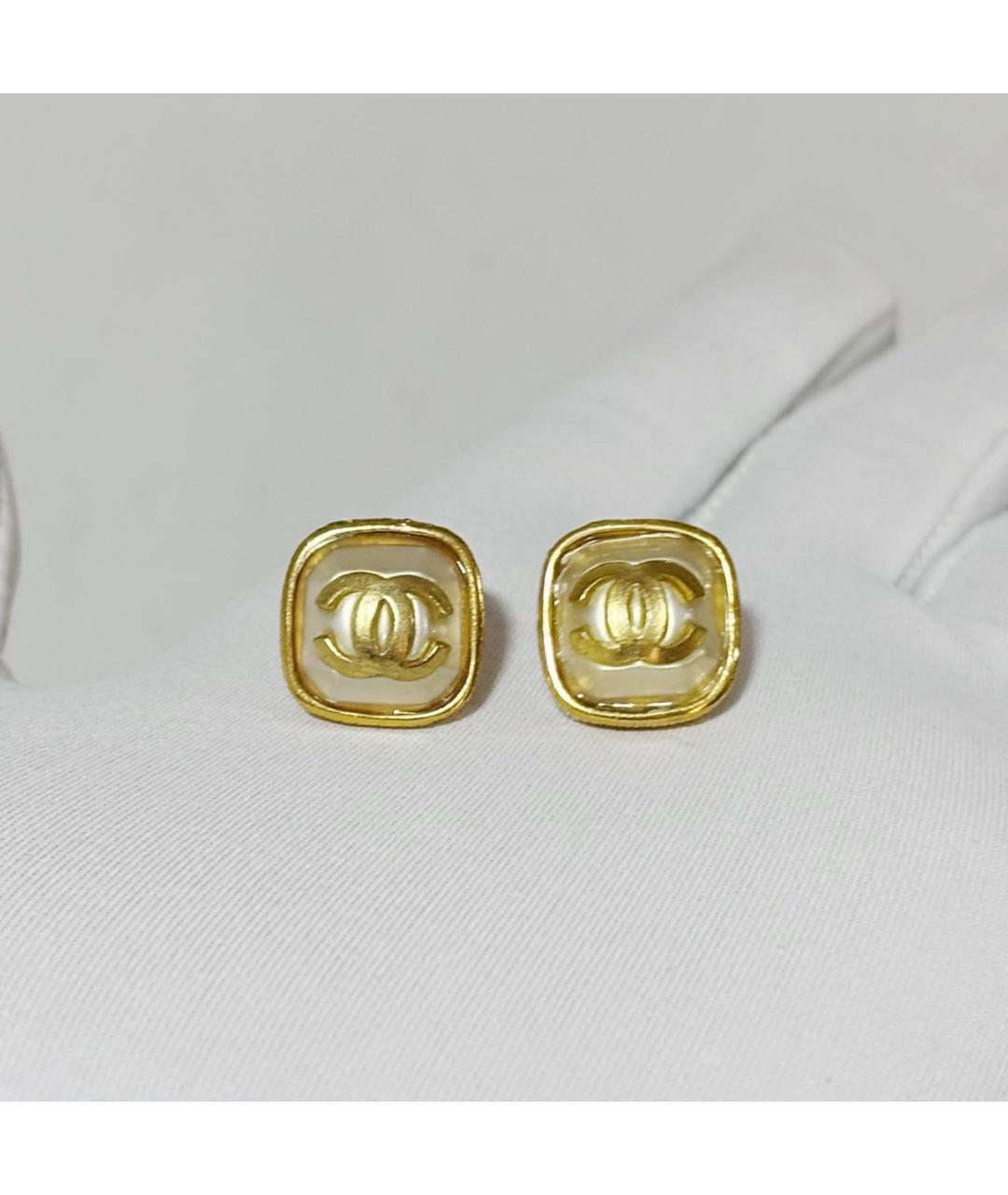 CHANEL Золотые металлические серьги, фото 6