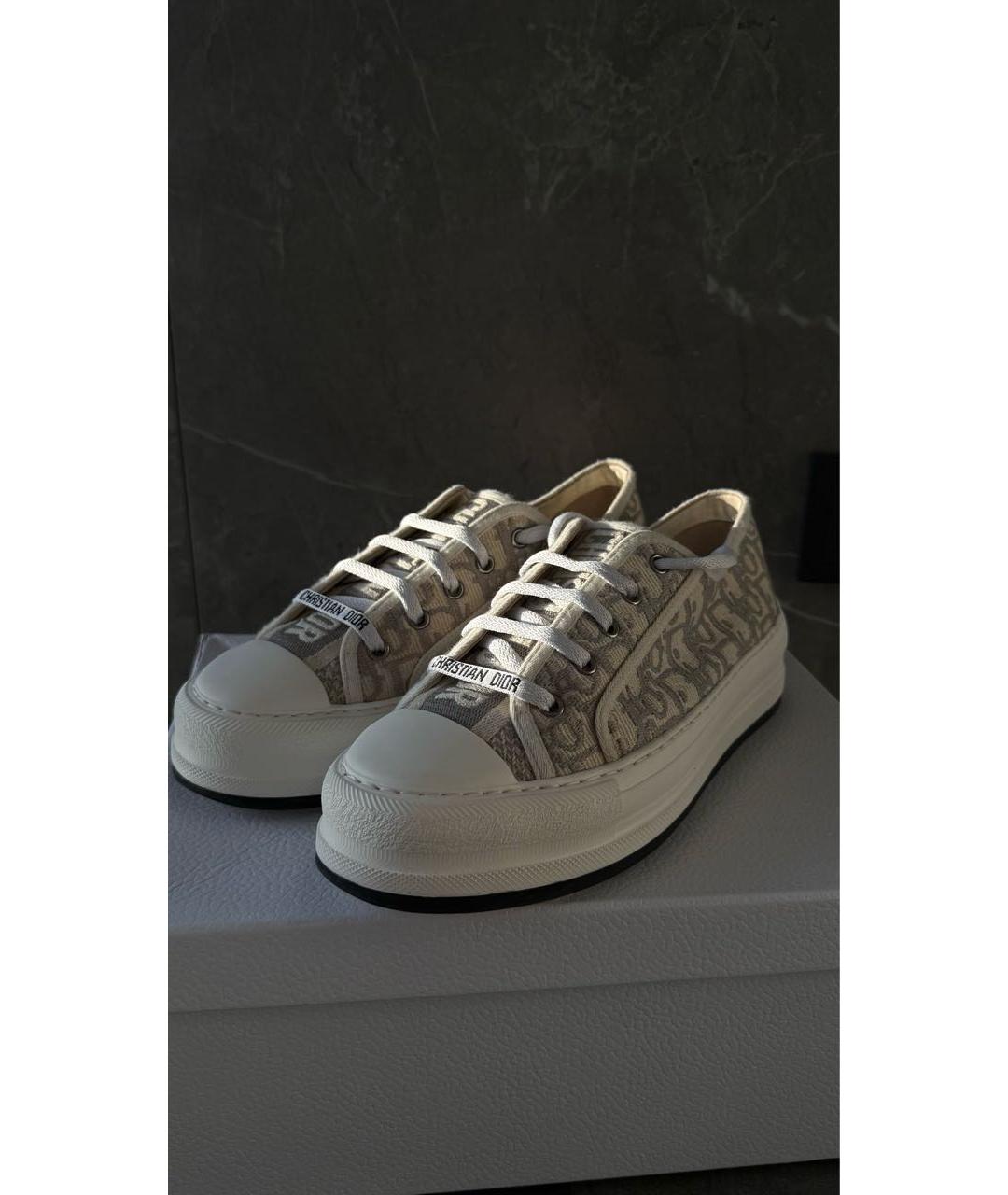 CHRISTIAN DIOR Бежевые текстильные кеды, фото 2