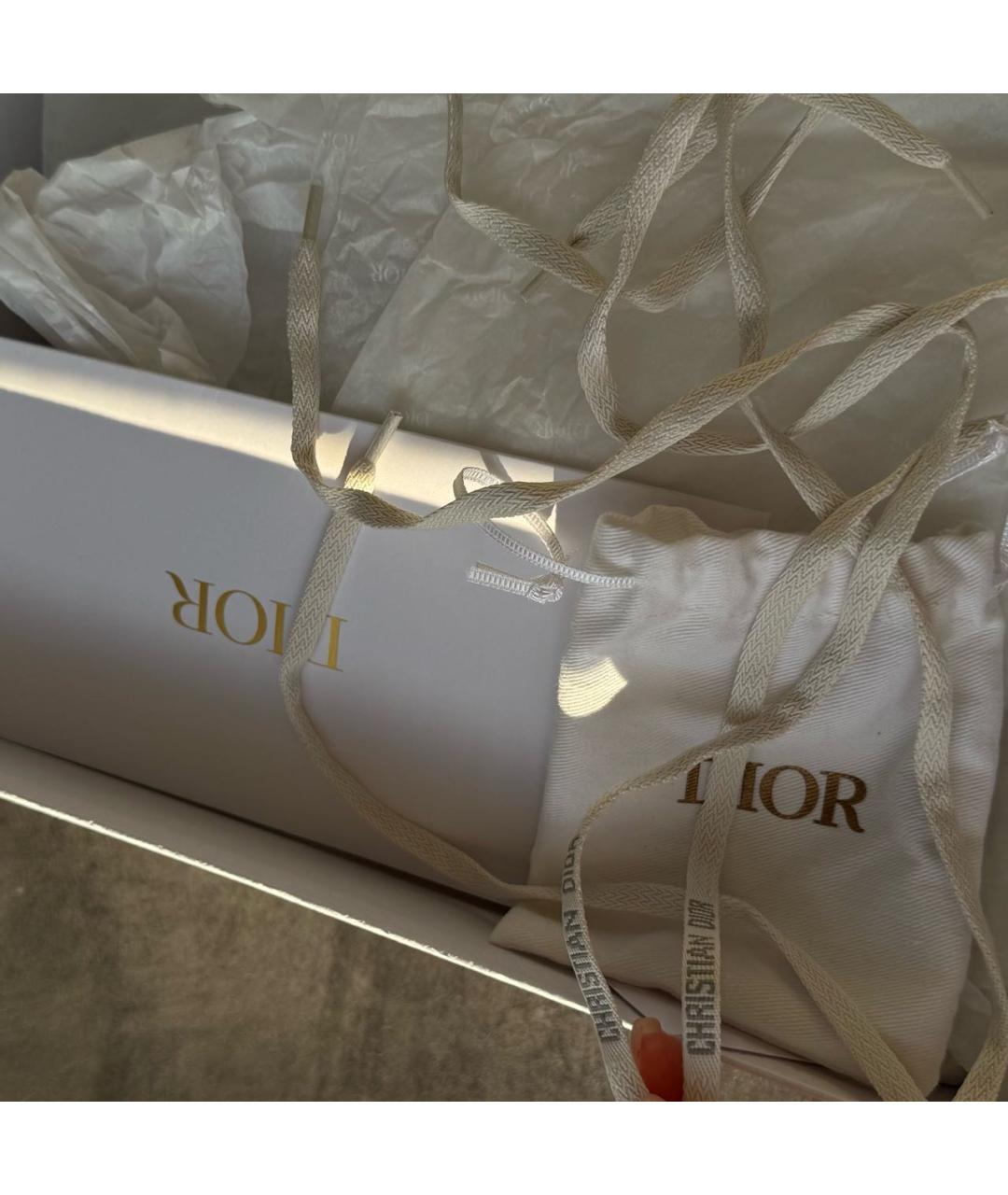 CHRISTIAN DIOR Бежевые текстильные кеды, фото 5