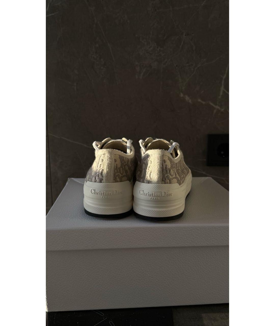 CHRISTIAN DIOR Бежевые текстильные кеды, фото 4