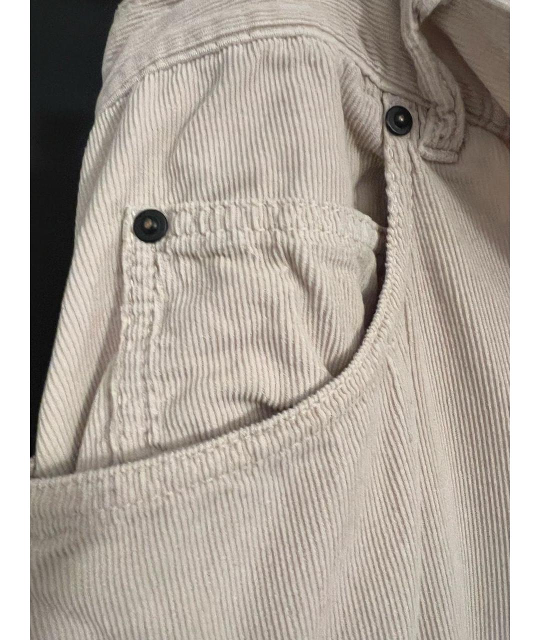 BOTTEGA VENETA Бежевые хлопковые повседневные брюки, фото 5