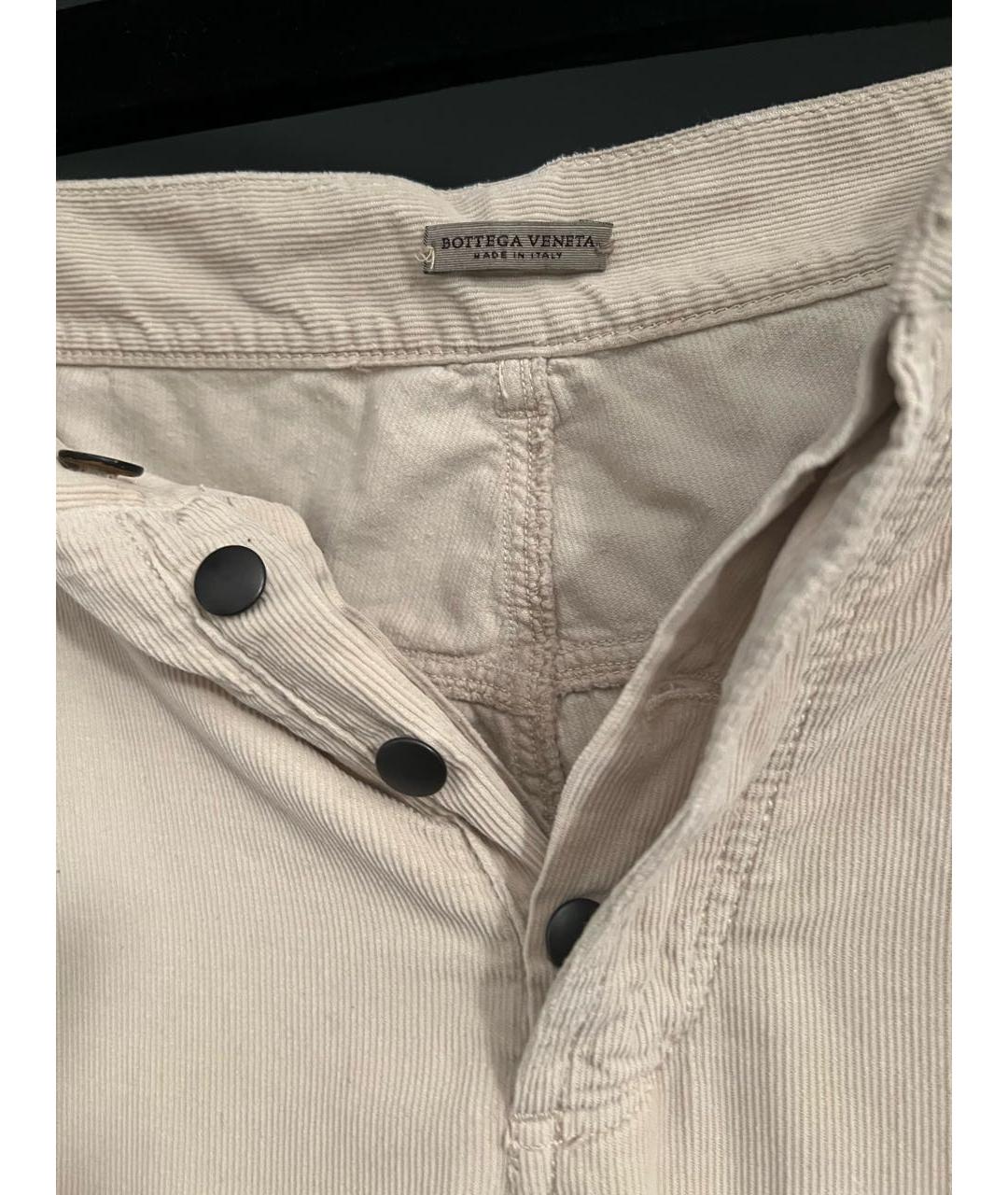 BOTTEGA VENETA Бежевые хлопковые повседневные брюки, фото 3