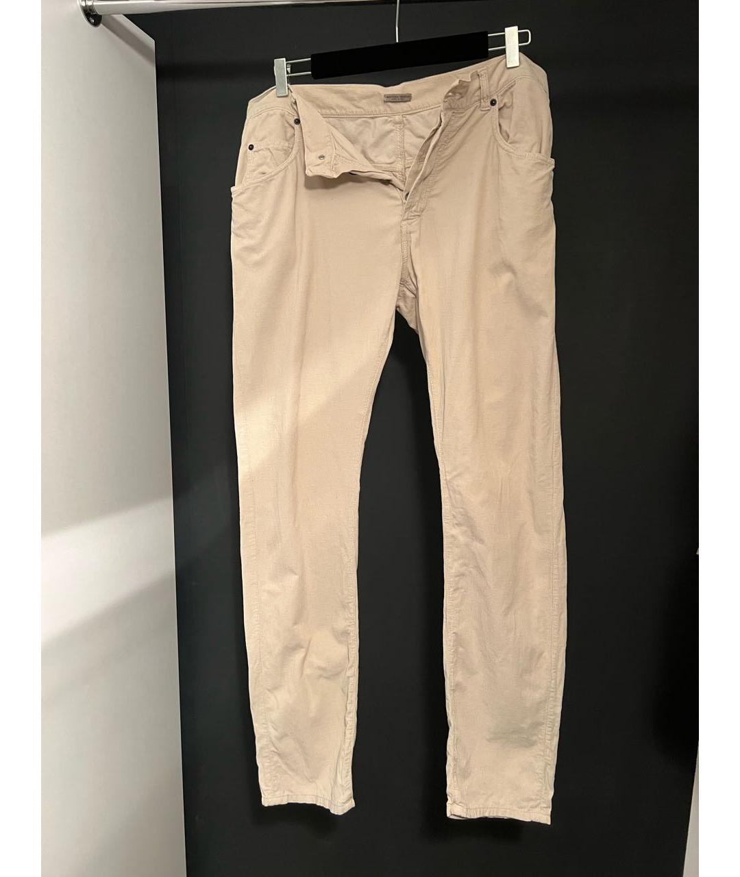 BOTTEGA VENETA Бежевые хлопковые повседневные брюки, фото 6