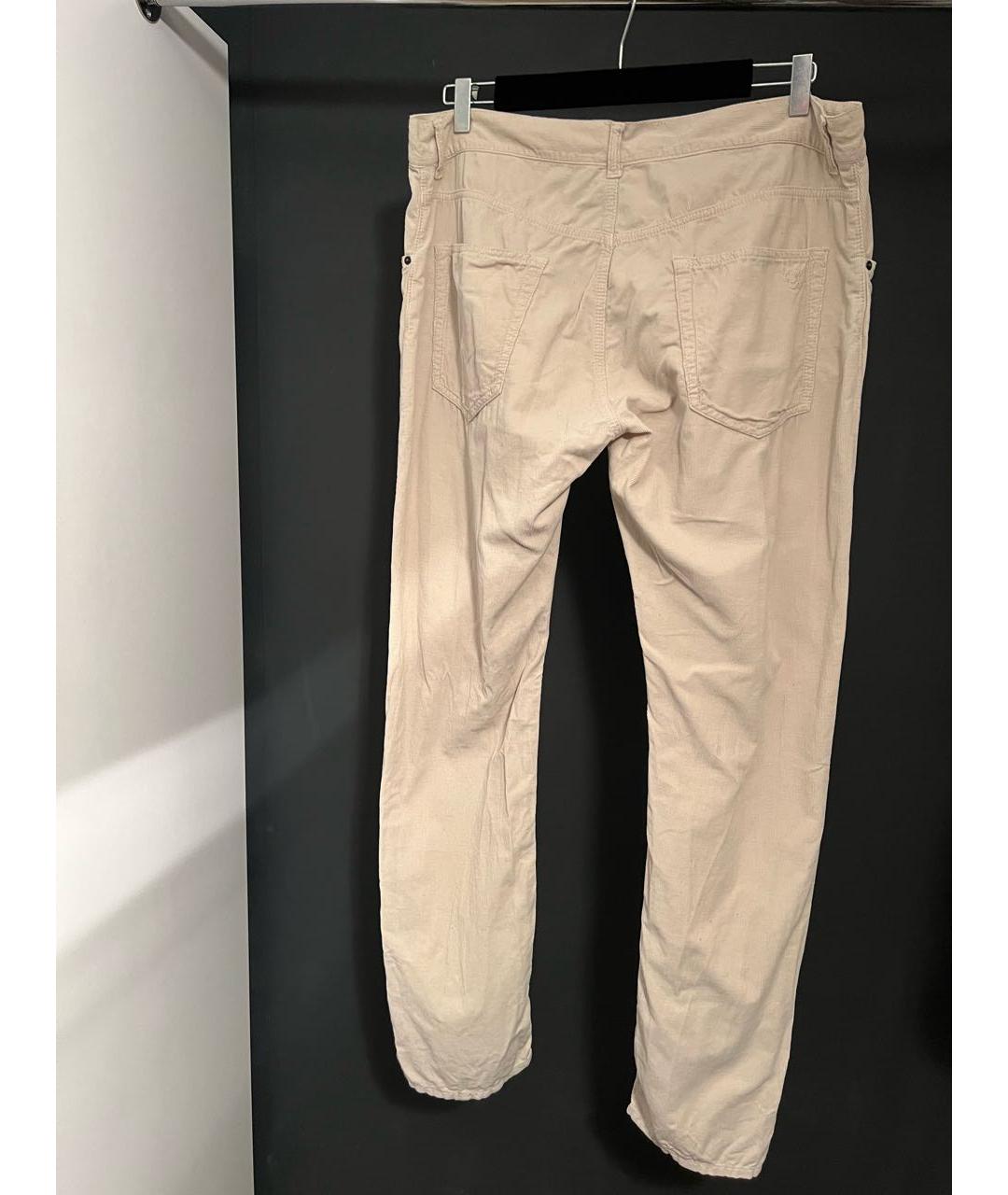 BOTTEGA VENETA Бежевые хлопковые повседневные брюки, фото 2