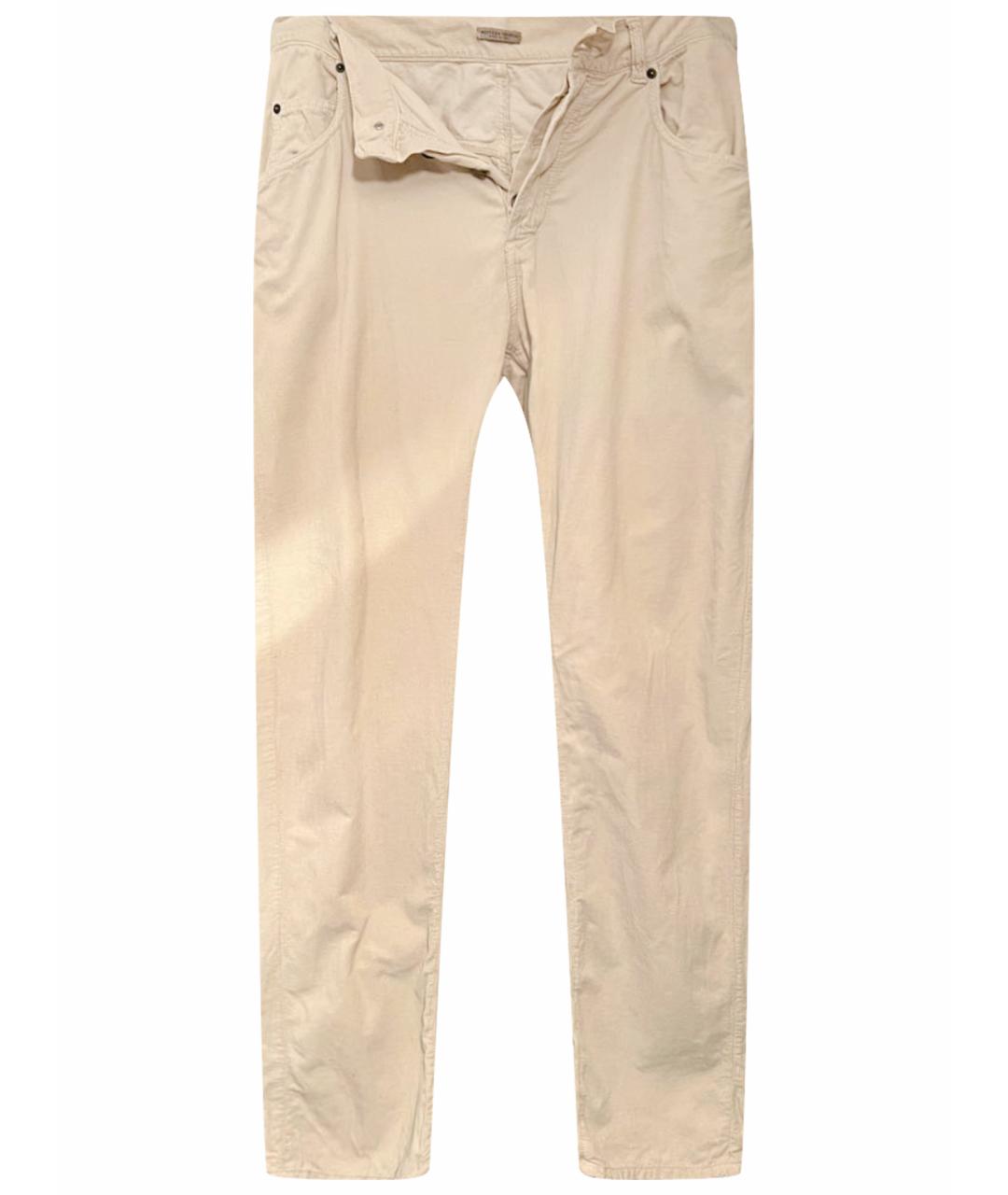 BOTTEGA VENETA Бежевые хлопковые повседневные брюки, фото 1