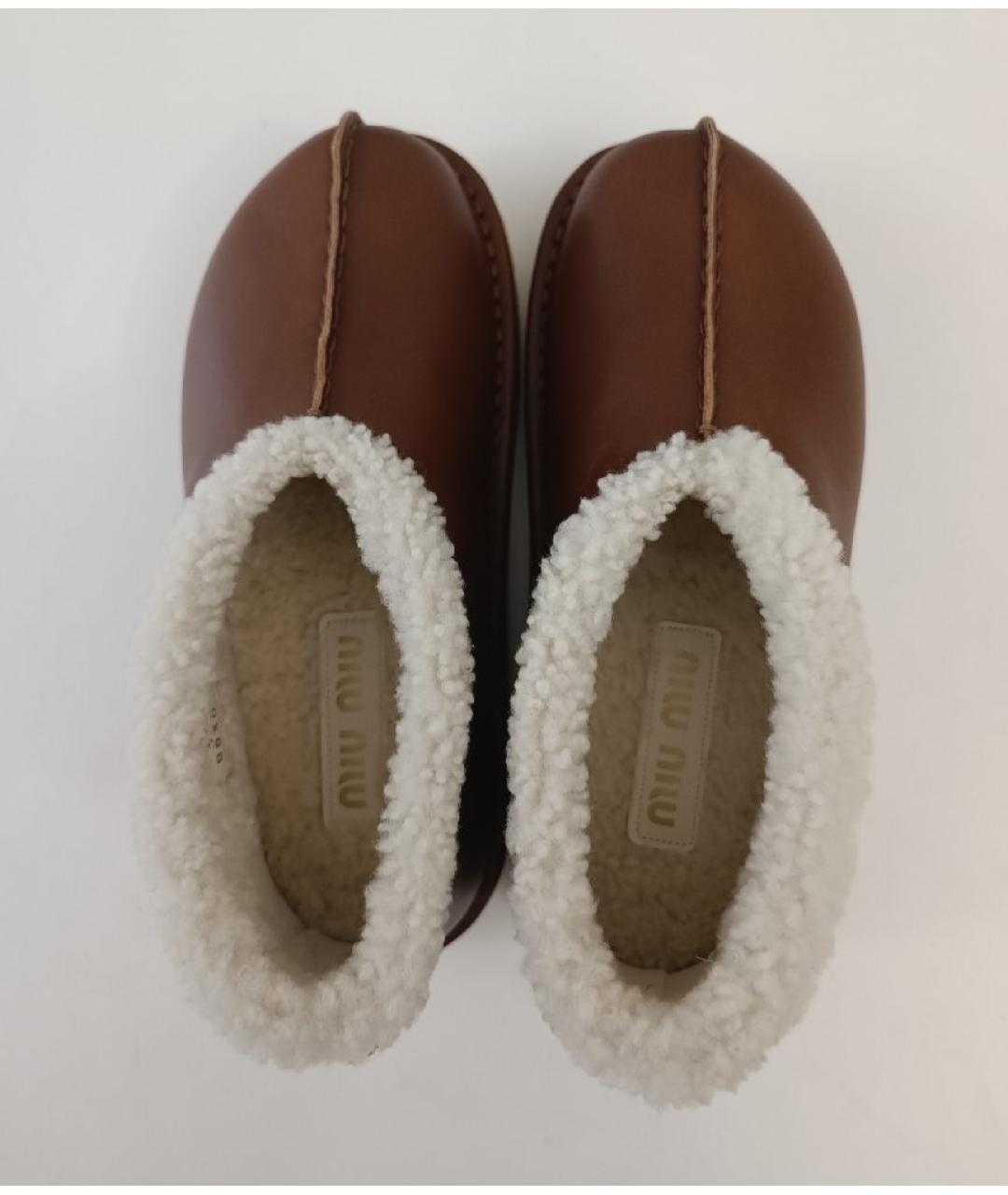 MIU MIU Оранжевое кожаные ботинки, фото 3