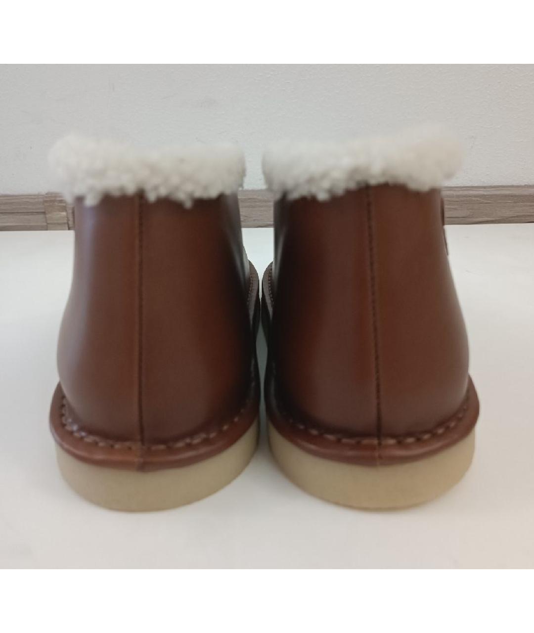 MIU MIU Оранжевое кожаные ботинки, фото 4