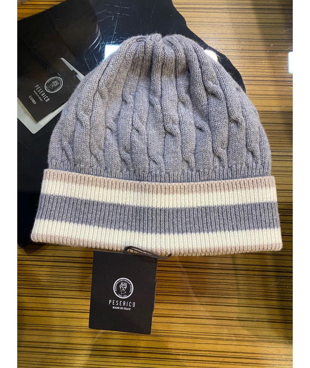 PESERICO Серая шерстяная шапка, фото 5