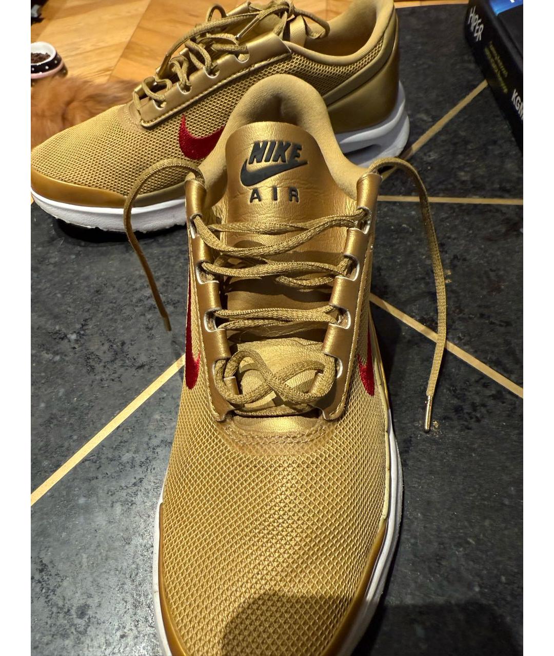 NIKE Золотые текстильные кроссовки, фото 5