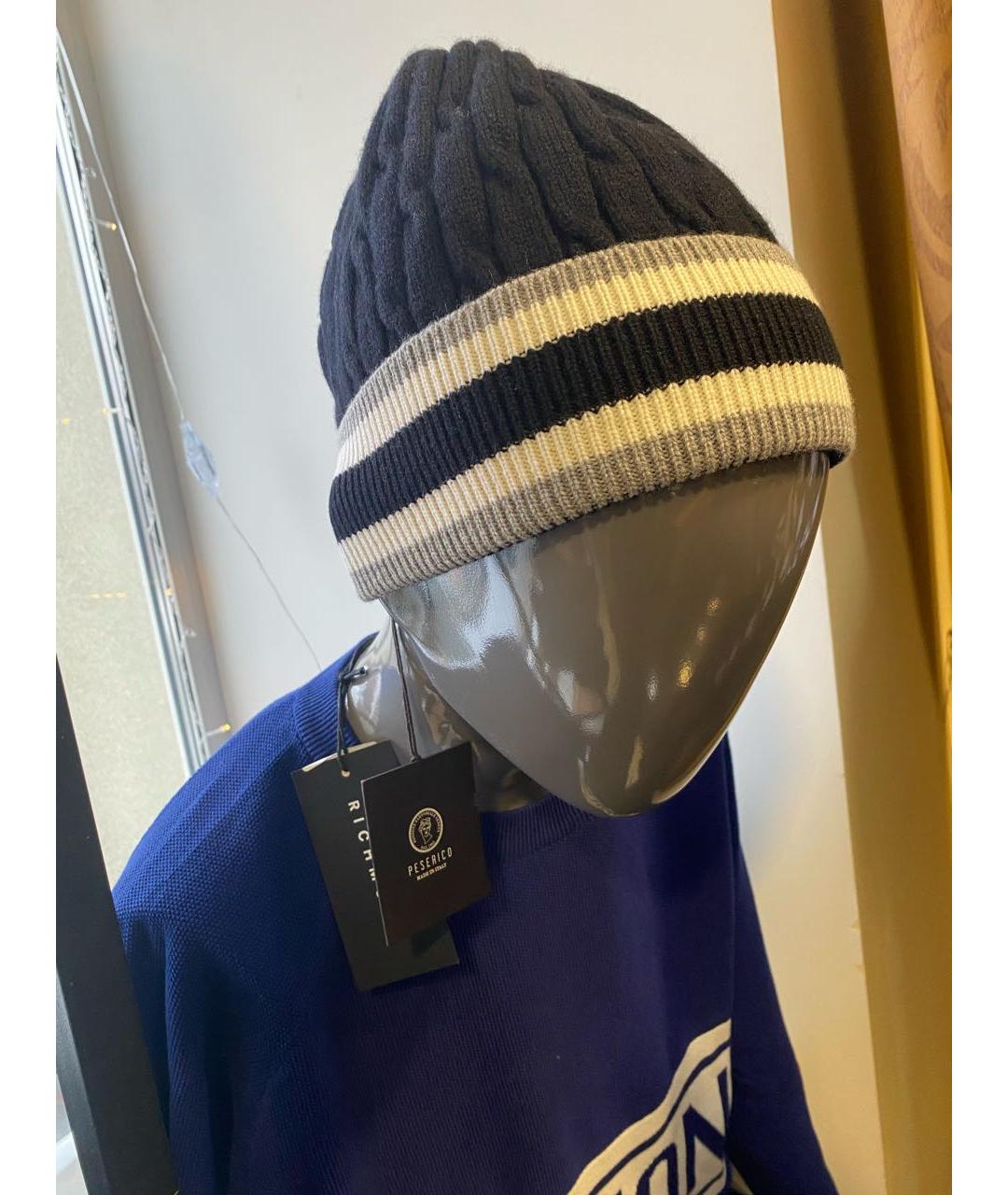 PESERICO Темно-синяя шерстяная шапка, фото 3