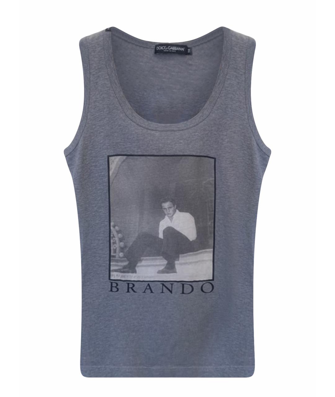 DOLCE&GABBANA Антрацитовая хлопковая футболка, фото 1