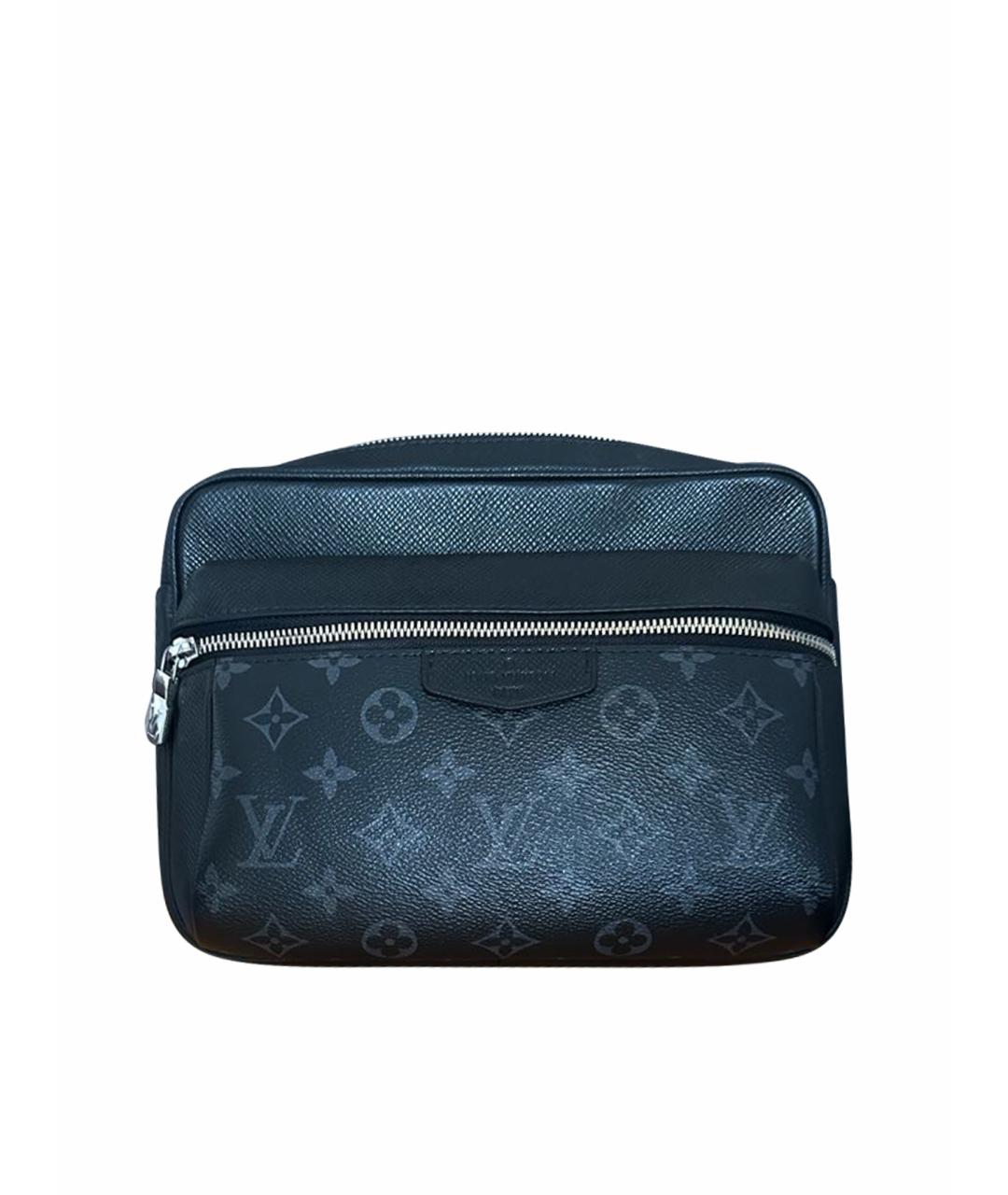 LOUIS VUITTON Черная кожаная сумка на плечо, фото 1