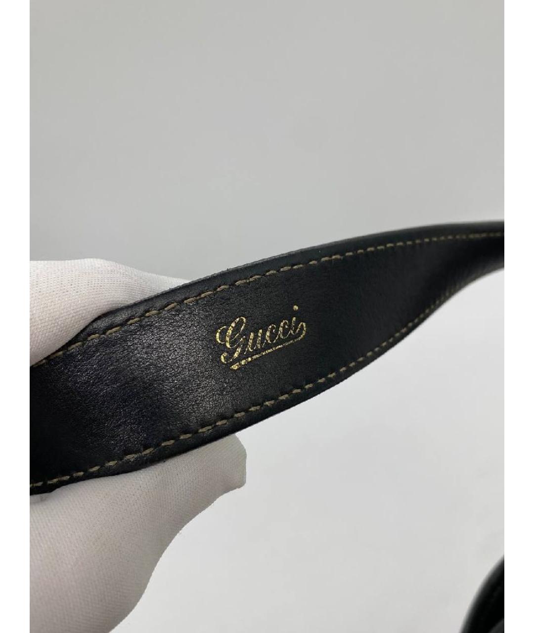 GUCCI Черная кожаная сумка тоут, фото 9